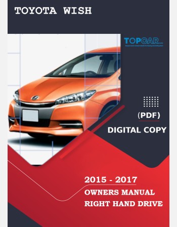 toyota wish 2015-2017 owners manual in english